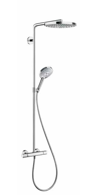 Sprchový set s termostatom, 240 mm, 2 prúdy, biela/chróm