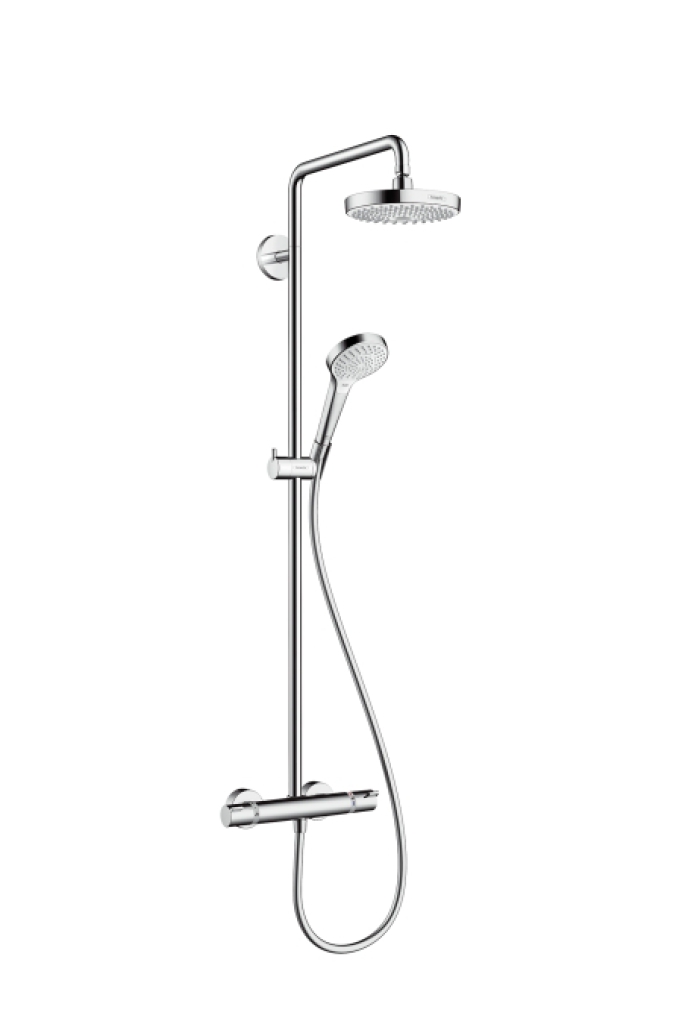 Sprchová súprava Showerpipe 180 s termostatom, 2 prúdy, biela/chróm
