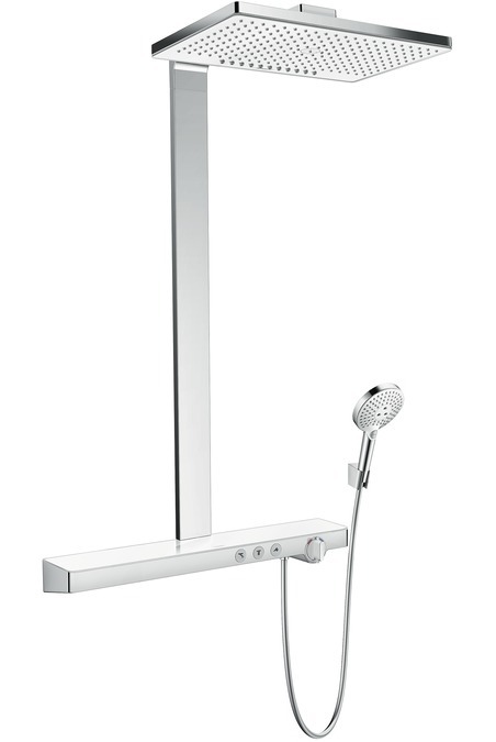 Sprchový set Showerpipe 460 s termostatom, 2 prúdy, biela/chróm