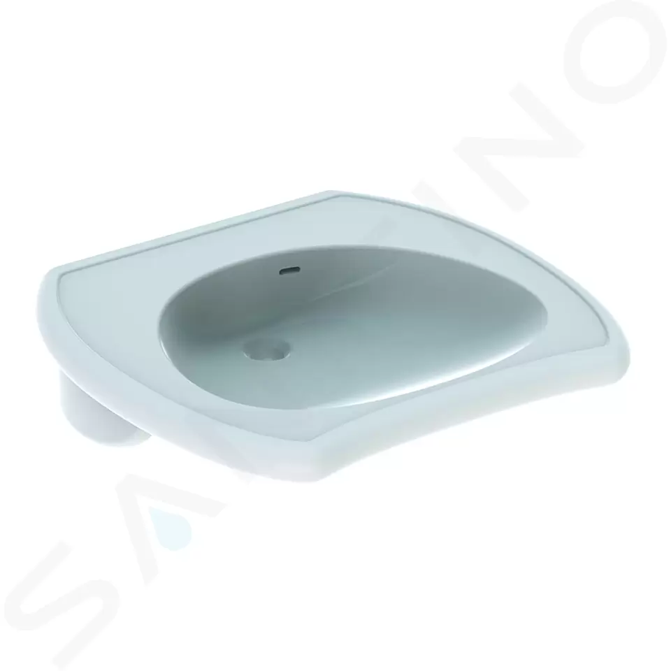 Zdravotné bezotvorové umývadlo s prepadom, 550x550 mm, biela