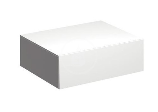 Bočná skrinka 580x200 mm so zásuvkou, lesklá biela