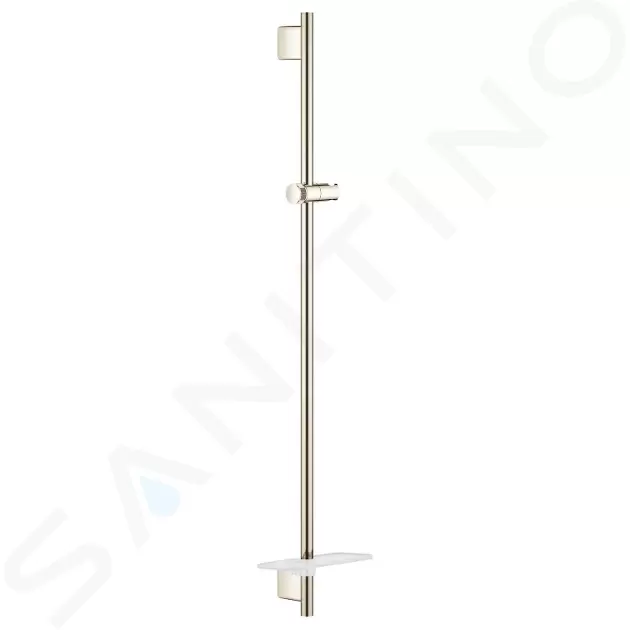 Sprchová tyč s poličkou, 900 mm, leštený nikel