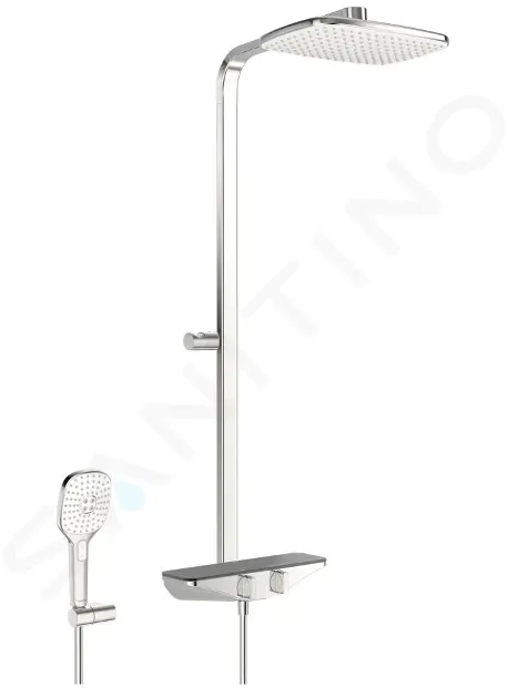 Sprchový set s termostatom, 360x220 mm, 3 prúdy, antracit/chróm