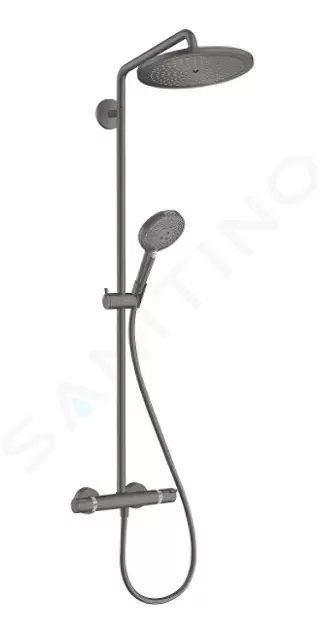 Sprchový set Showerpipe 280 s termostatom, EcoSmart, kefovaný čierny chróm