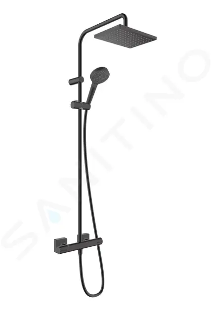 Sprchový set Showerpipe 230 s termostatom, EcoSmart, matná čierna
