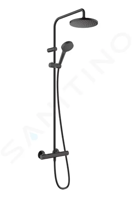 Sprchový set Showerpipe 200 s termostatom, EcoSmart, matná čierna