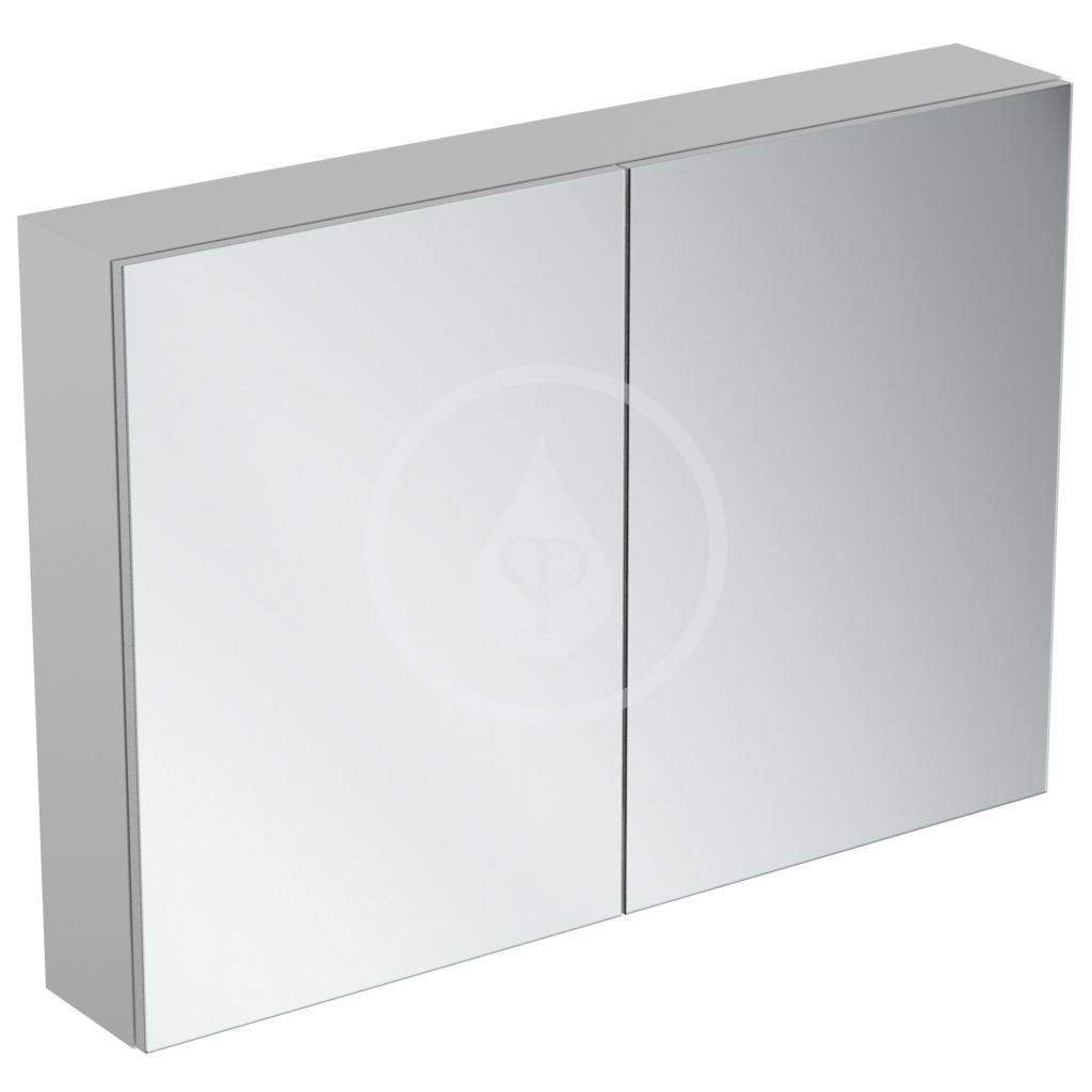 Zrkadlová skrinka s LED osvetlením a zásuvkou, 1000x700 mm, hliník