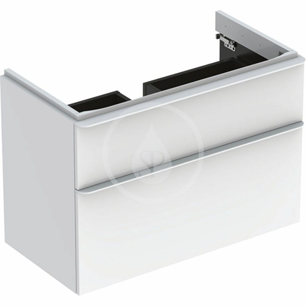 Umývadlová skrinka, 884x470x617 mm, 2 zásuvky, lesklá biela/matná biela