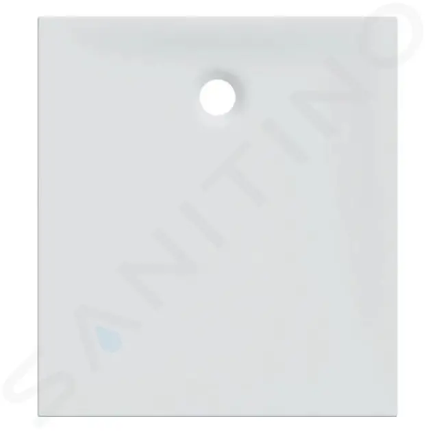 Sprchová vanička, 1000x900 mm, protišmyk, lesklá biela
