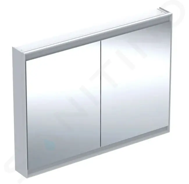 Zrkadlová skrinka s LED osvetlením, 1200x900x150 mm, 2 dvierka, biela