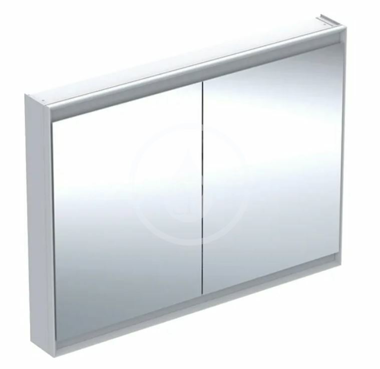 Zrkadlová skrinka s LED osvetlením, 1200x900x150 mm, 2 dvierka, hliník