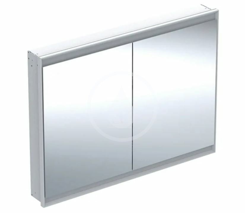 Zrkadlová skrinka s LED osvetlením, 1200x900x150 mm, 2 dvierka, vstavaná, biela