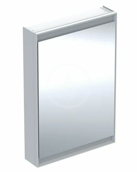 Zrkadlová skrinka s LED osvetlením, 600x900x150 mm, pánty vpravo, hliník