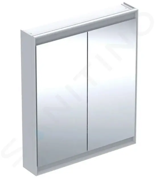 Zrkadlová skrinka s LED osvetlením, 750x900x150 mm, 2 dvierka, biela