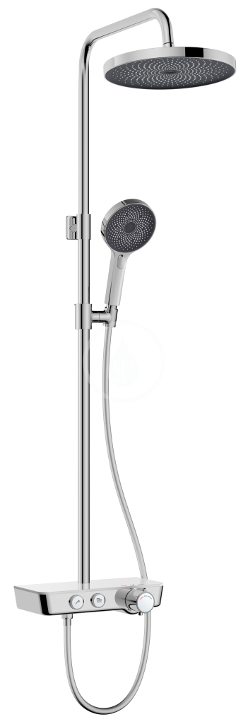 Sprchový set s termostatom, 260 mm, 3 prúdy, chróm/biela/čierna