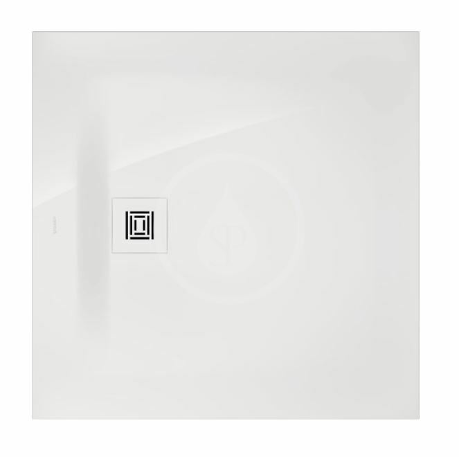 Sprchová vanička, 900x900 mm, DuraSolid, lesklá biela