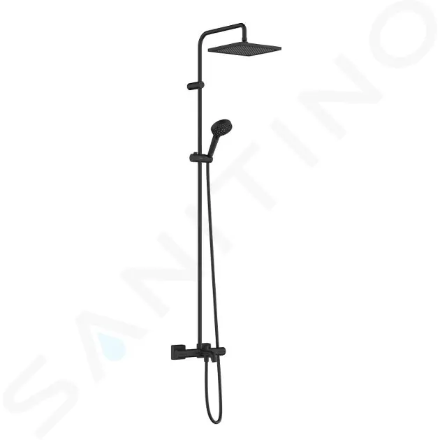 Sprchový set Showerpipe 240 s vaňovým termostatom, 2 prúdy, matná čierna