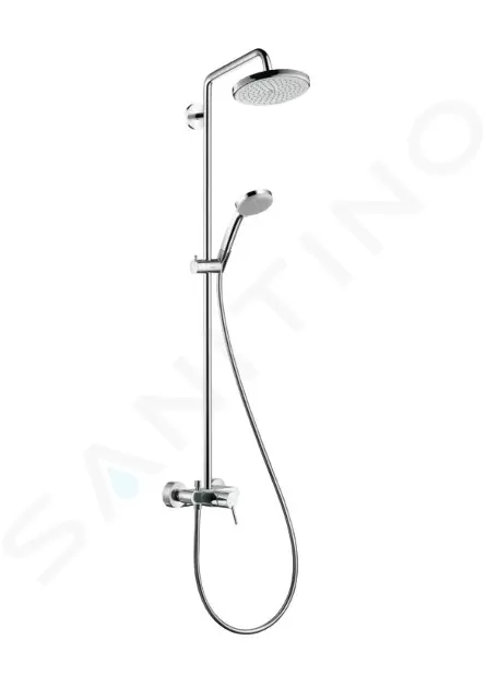 Sprchový set Showerpipe 220 s batériou, 1 prúd, chróm
