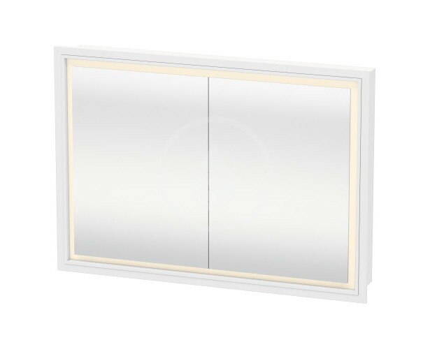 Zrkadlová skrinka s LED osvetlením, vstavaná, 700x1000x155 mm, 2 dvierka, biela