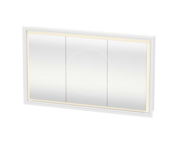 Zrkadlová skrinka s LED osvetlením, vstavaná, 700x1200x155 mm, 3 dvierka, biela