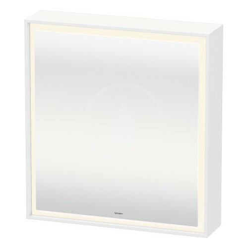 Zrkadlová skrinka s LED osvetlením, 700x650x155 mm, pánty vpravo, biela