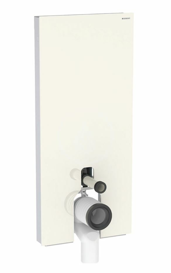 Sanitárny modul na stojace WC, 114 cm, spodný prívod vody, sklo/pieskovo sivá
