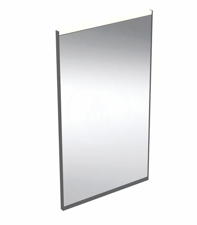 Zrkadlo s LED osvetlením a vyhrievaním, 40x70 cm, matná čierna