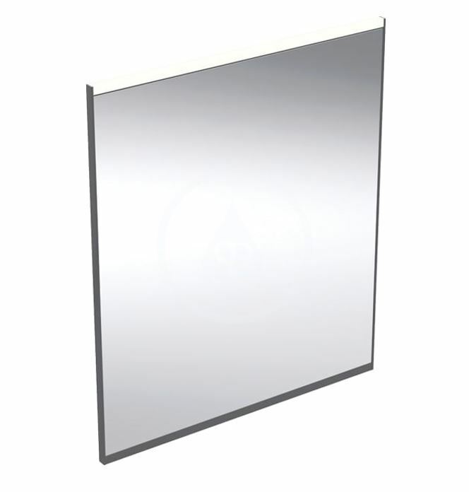 Zrkadlo s LED osvetlením a vyhrievaním, 60x70 cm, matná čierna