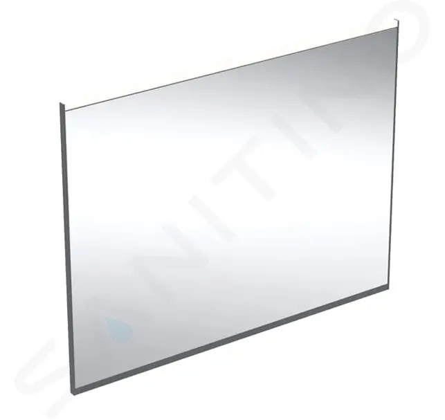 Zrkadlo s LED osvetlením a vyhrievaním, 90x70 cm, matná čierna
