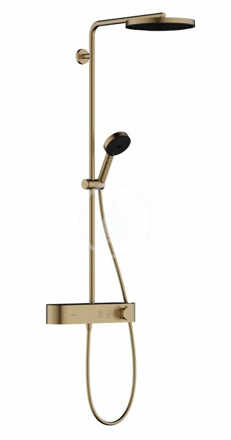 Sprchový set s termostatom, priemer 26 cm, 3 prúdy, kefovaný bronz