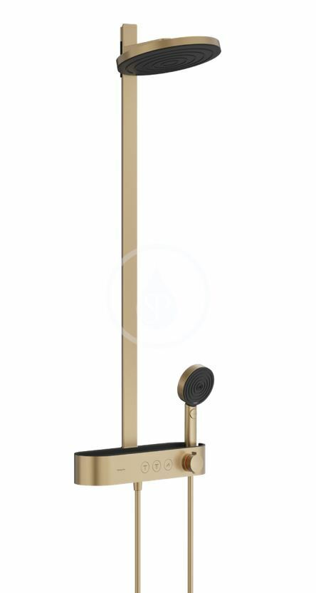 Sprchový set s termostatom, priemer 26 cm, 3 prúdy, kefovaný bronz