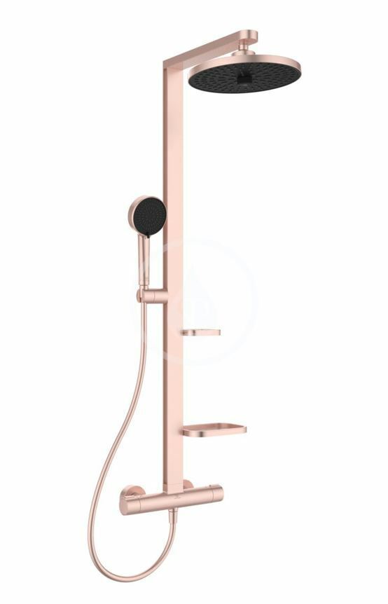 Sprchový set s termostatom, priemer 26 cm, 2 prúdy, rosé