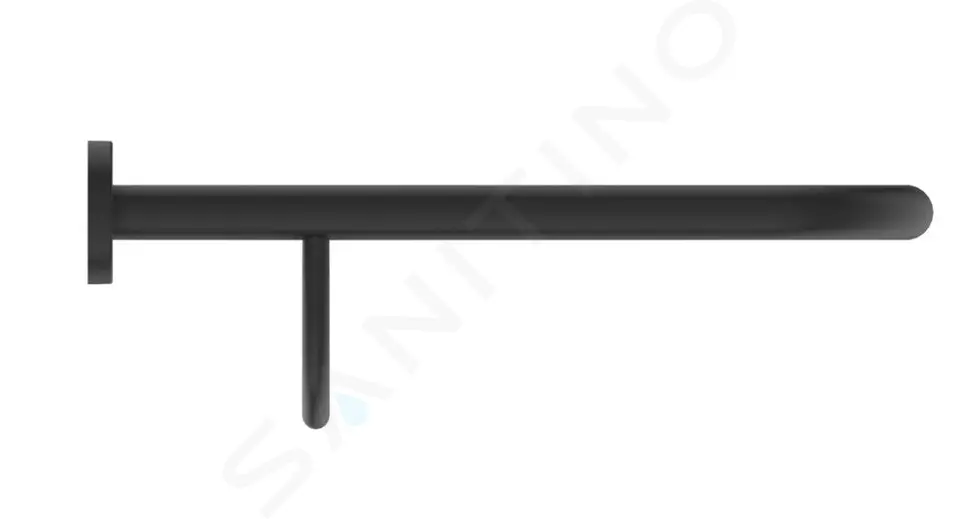Polička s držiakom uterákov, dĺžka 57 cm, hodvábna čierna