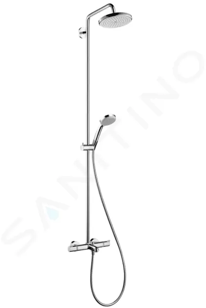 Sprchový set Showerpipe s termostatom, 220 mm, 1 prúd, chróm