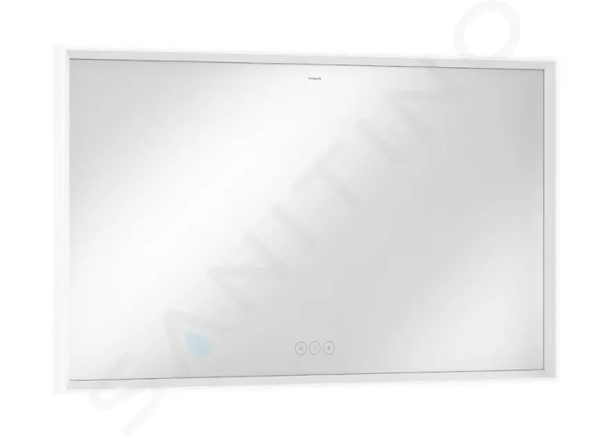 Zrkadlo s LED osvetlením a vyhrievaním, 120x70 cm, dotykový senzor, matná biela