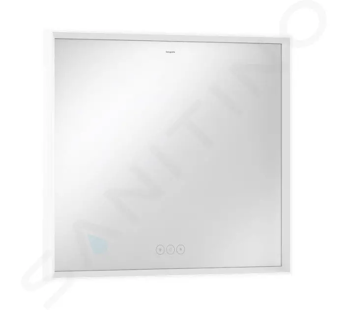Zrkadlo s LED osvetlením a vyhrievaním, 80x70 cm, dotykový senzor, matná biela