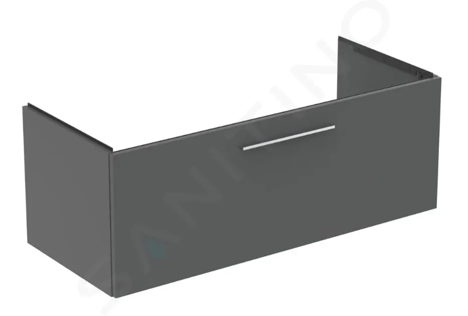 Umývadlová skrinka, 44x120x51 cm, 1 zásuvka, sivý matný kremeň