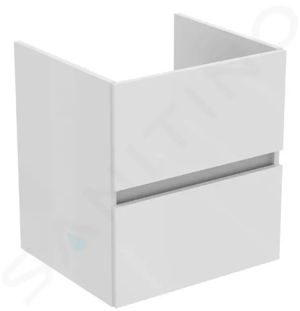 Umývadlová skrinka, 55x50x44 cm, 2 zásuvky, lesklá biela