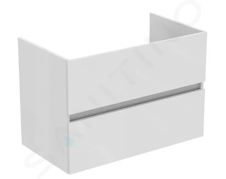 Umývadlová skrinka, 55x80x44 cm, 2 zásuvky, lesklá biela